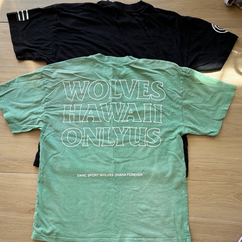 Darc Sport Wolves Hawaii Tees - Black and Mint Green - Picture 2 of 4